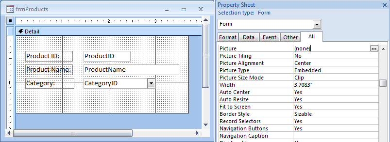 MS Access 2007: Picture as background of a form