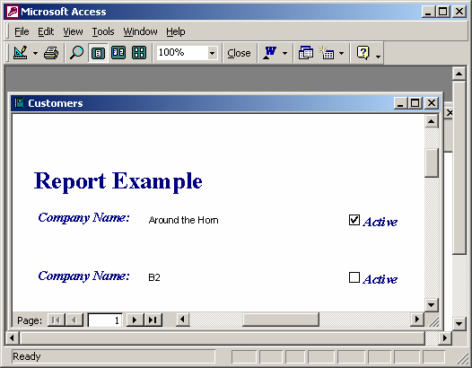Ms Access 03 Display A Checkbox On A Report