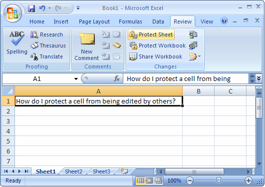 lock cell in excel 2013