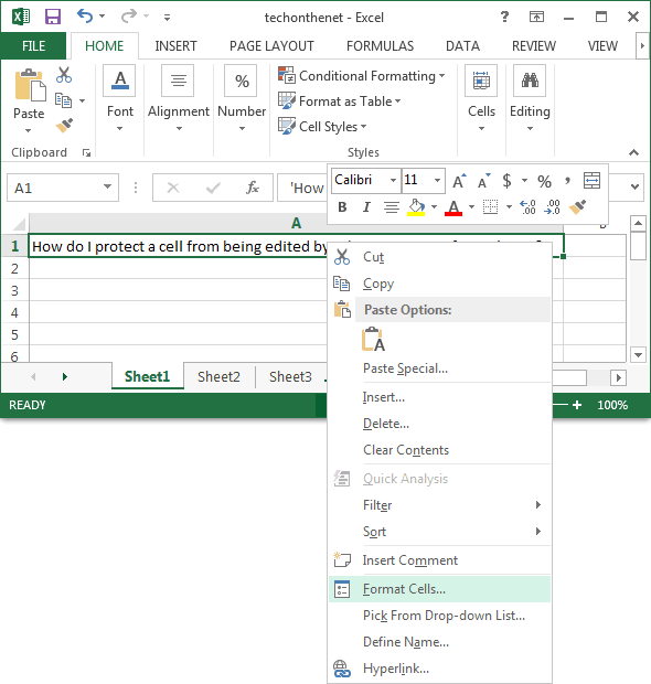 locking cells in excel not working