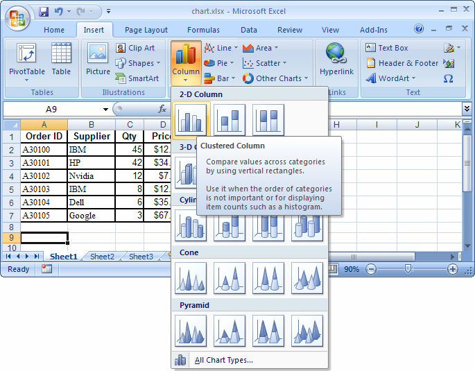 MS Excel 2007: Create a chart with two Y-axes and one shared ...