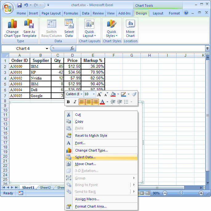 Change Chart Style To 42 In Excel 2010