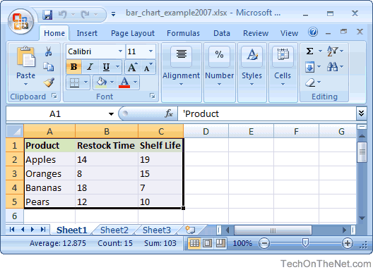 How To Make Bar Chart In Excel 2007
