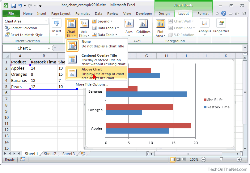 Horizontal Bar Chart Excel