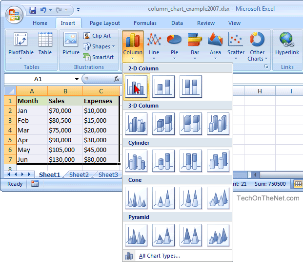 How To Create Charts And Graphs In Excel 2007