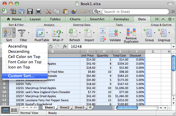 where is the quick analysis tool in excel 2011