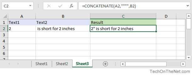 Excel CONCATENATE Function