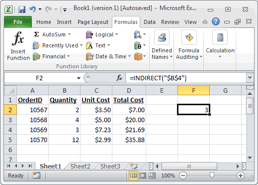 Ms Excel How To Use The Indirect Function Ws
