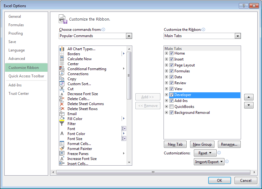 open visual basic editor excel 2016