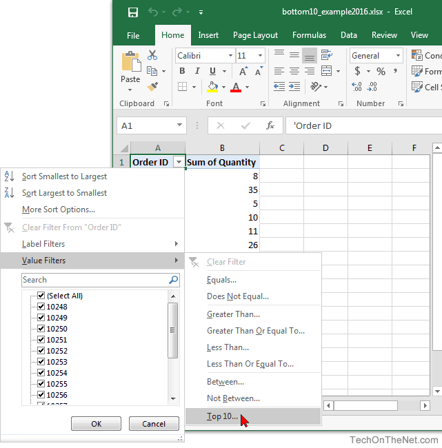 Chart Filters Excel Mac 2016