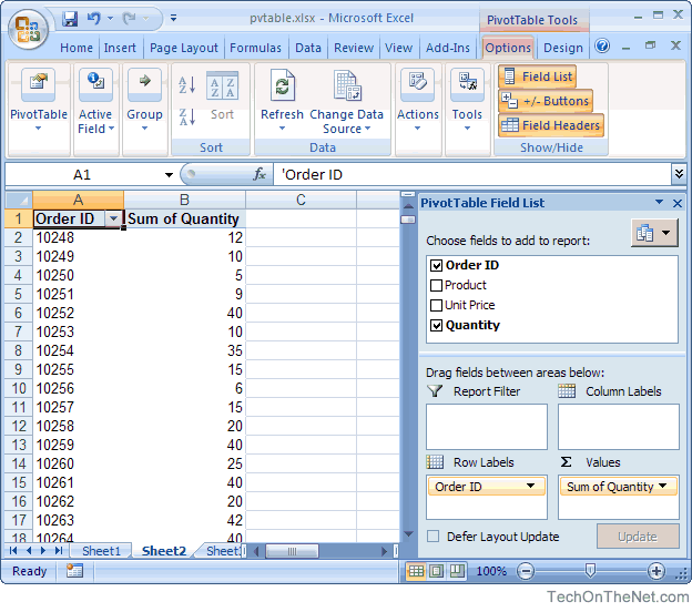 Ms Excel 2007 How To Create A Pivot Table