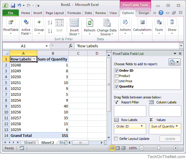 MS Excel 2010: How to Create a Pivot Table