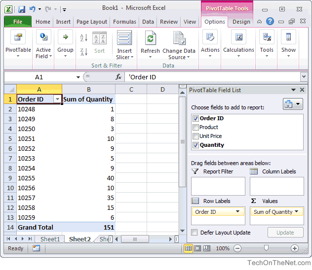 Ms Excel 2010 How To Create A Pivot Table