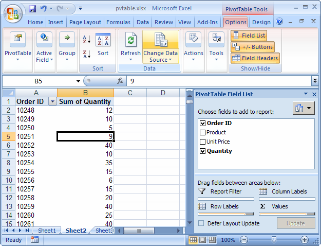Pivot Chart In Excel 2007