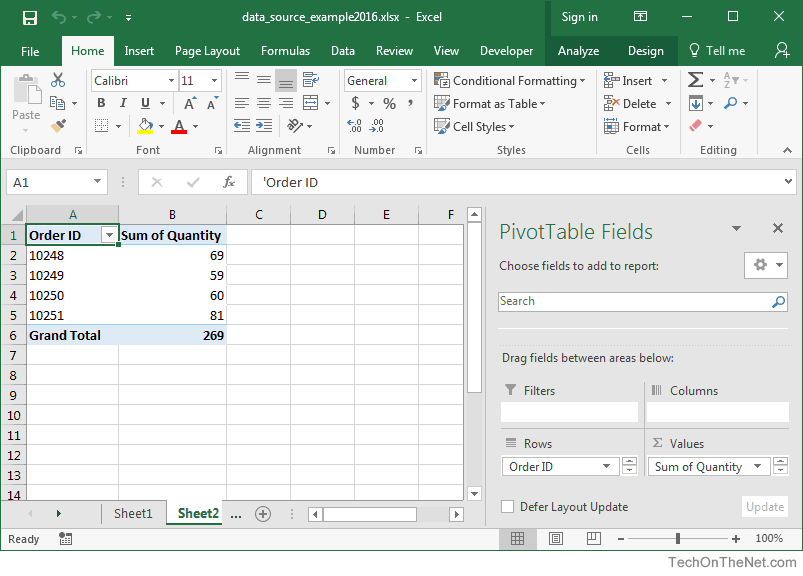 Excel 2016: How to Change Data Source for a Table