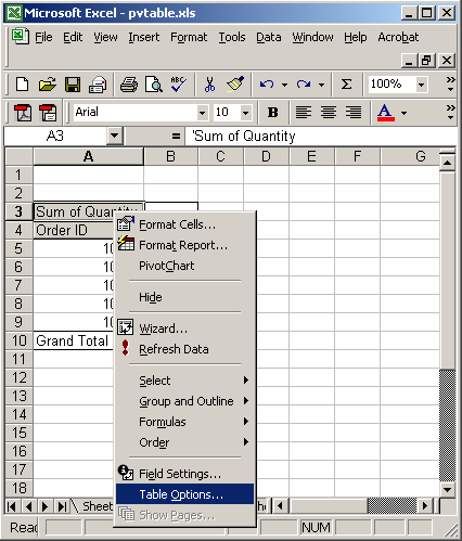 Ms Excel 03 How To Change The Name Of A Pivot Table