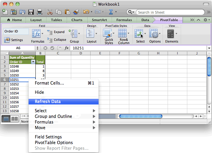 Pivot Table Chart Excel Mac