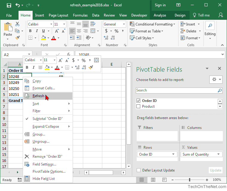 Refresh Chart In Excel