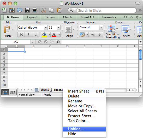 Ms Excel 2011 For Mac Unhide A Sheet