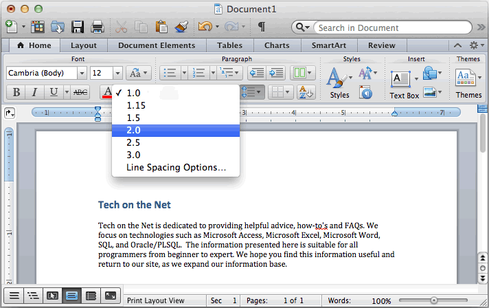 Ms Word 11 For Mac Double Space Text