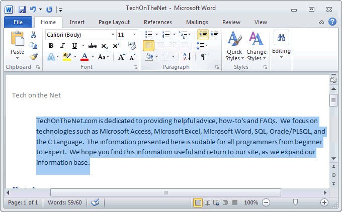 remove formatting view in word 2010
