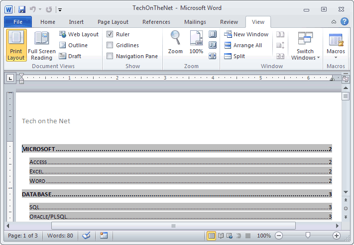 how to locate the side ruler in word 2013