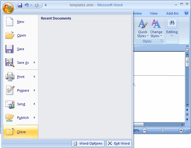 Microsoft Word 2007 Template from www.techonthenet.com