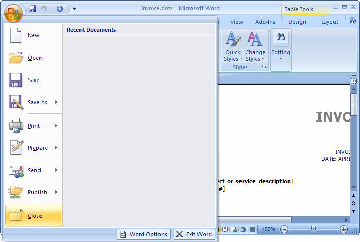 Ms Word 2007 Create A Template From An Existing Template